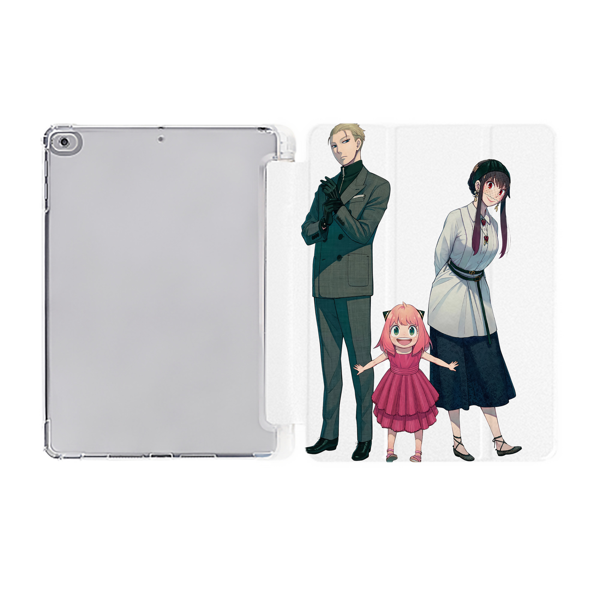 （画像用） SPY×FAMILY间谍家家酒 IPad ケース ペン収納付き 三つ折りスタンド PUレザー×シリコン 対応機種9.5/10.5/10.9インチ